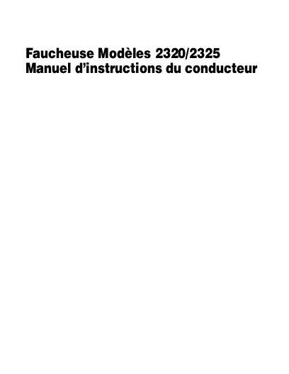 AGCO 2320 2325 Mower Operator Manual 4283020M3 French