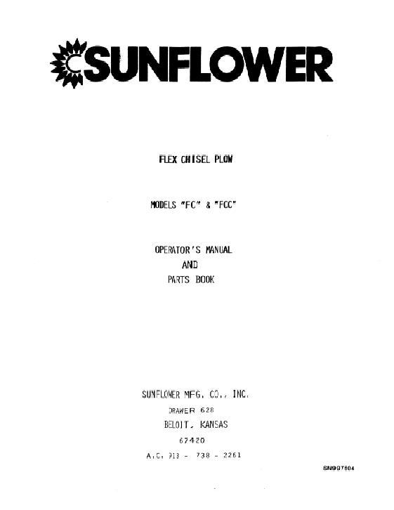AGCO 2320 2330 Flex Chisel Plow (FC, FCC, & FDCC) Operator Manual SN997604 English