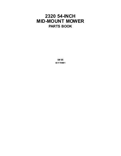 AGCO 2320 Mower Parts Book 651779M91 English