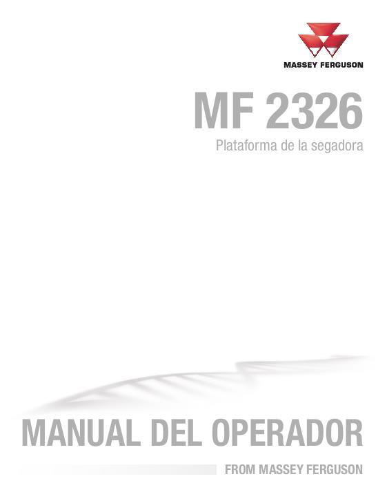 AGCO 2326 Mower Deck Operator Manual 4283562M2 Spanish