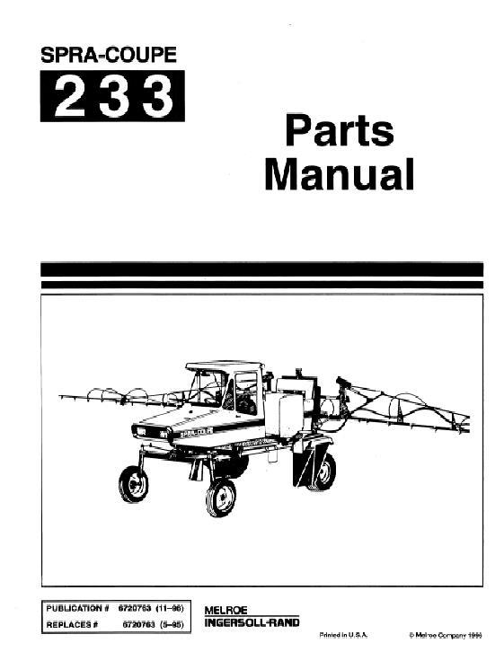 AGCO 233 Sprayer Parts Book 6720763 English