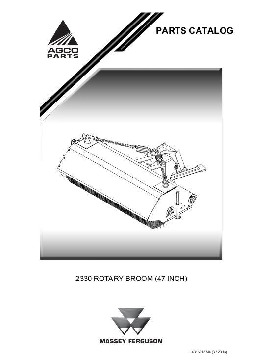 AGCO 2330 Rotary Broom (47 Inch) Parts Book 4316213M4 English