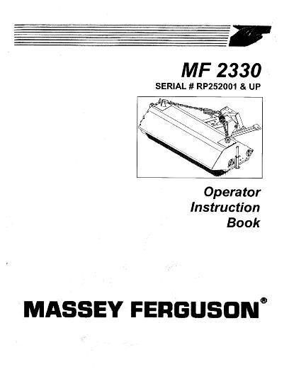 AGCO 2330 Rotary Broom (eff sn RP252001, requires subframe) Operator Manual 4263787M1 English