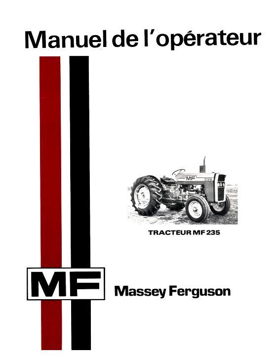 AGCO 235 Tractor Operator Manual 1448327F1 French