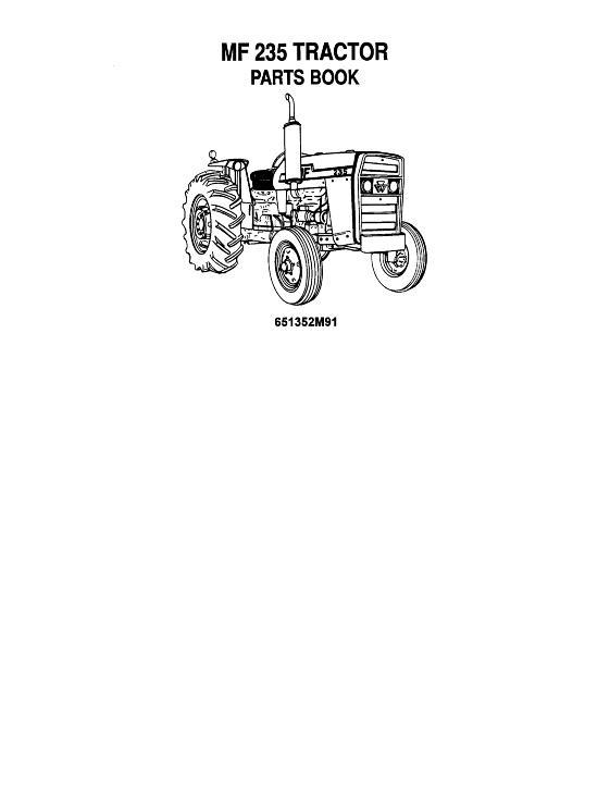 AGCO 235 Tractor (built in USA) Parts Book 651352M91 English