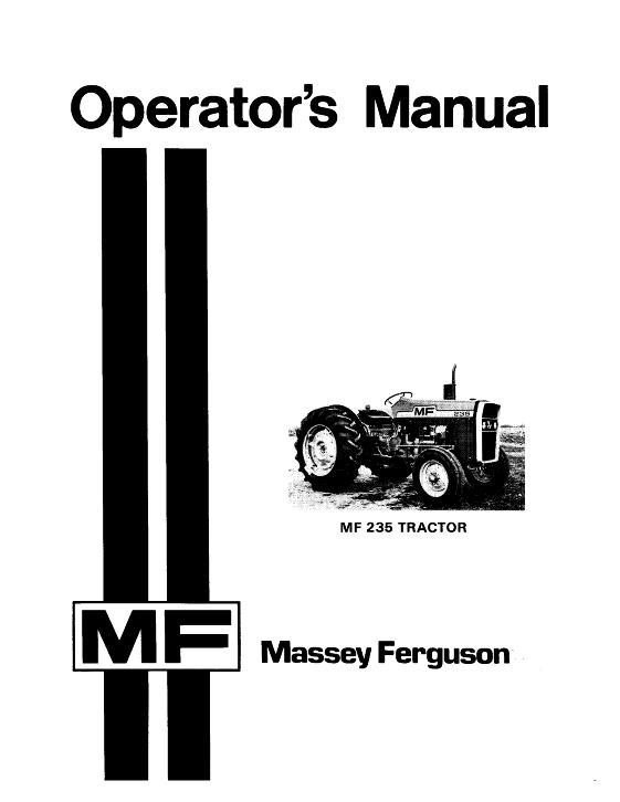 AGCO 235 Tractor (standard & vineyard) Operator Manual 1448327M2 English