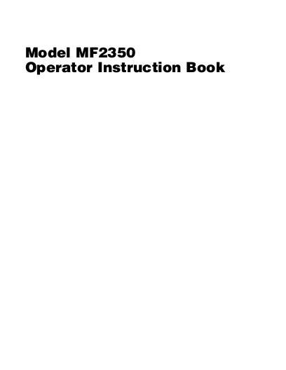 AGCO 2350 Loader Operator Manual 1449966M4 English