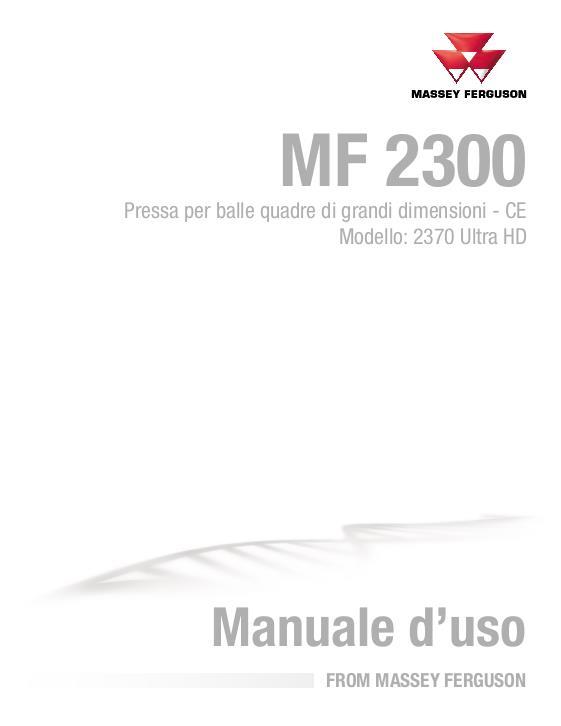 AGCO 2370 Ultra HD Baler (ultra high density, CE) Operator Manual 700742117D Italian