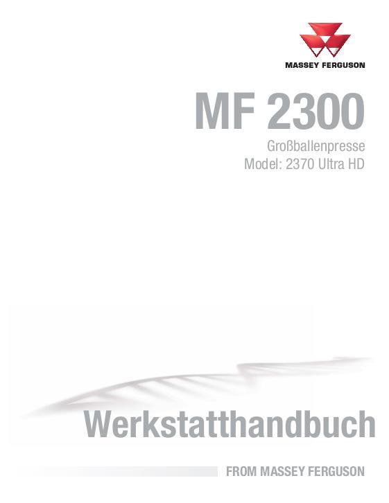 AGCO 2370 Ultra HD Baler (ultra high density) Service Manual 4283629M3 German