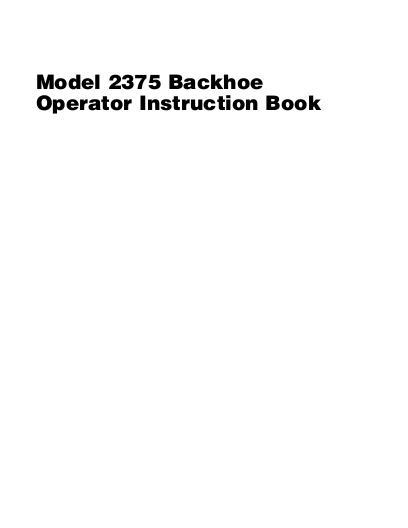 AGCO 2375 Backhoe Operator Manual 1449990M3 English