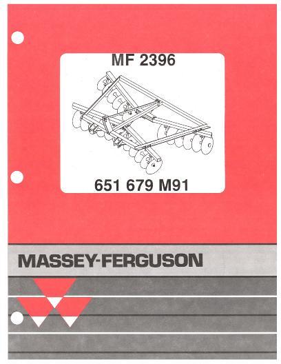 AGCO 2396 Disc Harrow Parts Book 651679M91 English