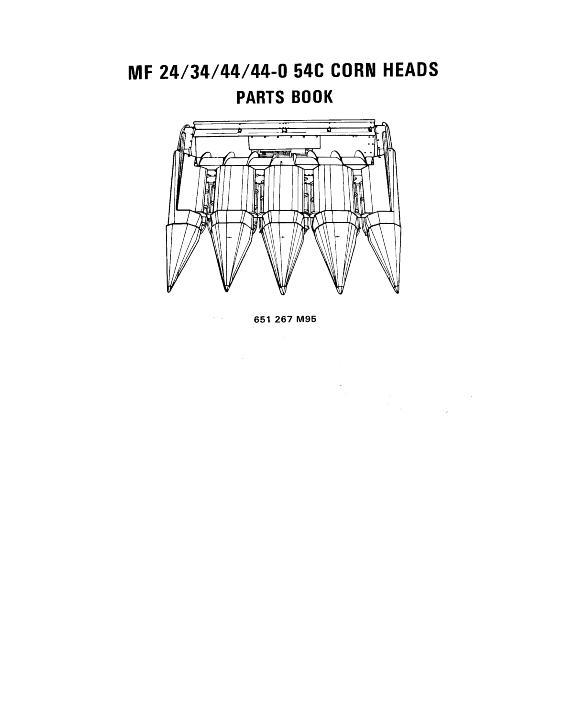 AGCO 24 34 44 Corn Head Parts Book 651267M95 English