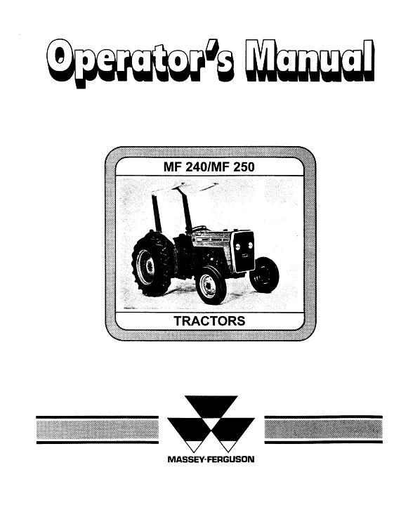 AGCO 240 250 Tractor (prior sn U27001, 1986) Operator Manual 1449050M5 English