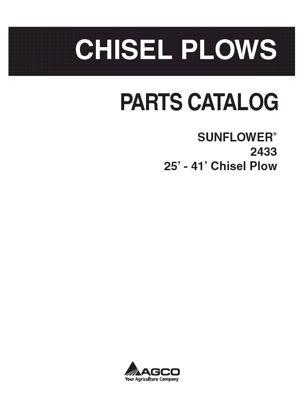 AGCO 2433 Chisel Plow (25 - 41 ft) Parts Book 79023714C English