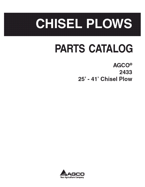 AGCO 2433 Chisel Plow (25 - 41 ft) Parts Book 79027269C English