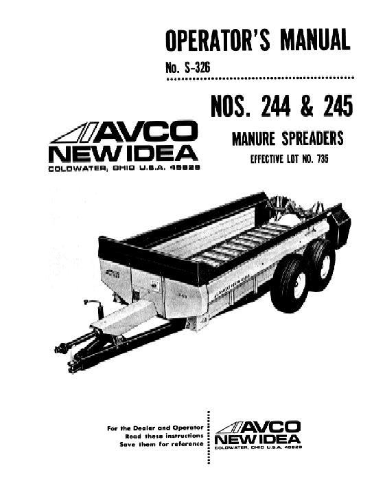 AGCO 244 245 Manure Spreader Operator Manual 986256 English
