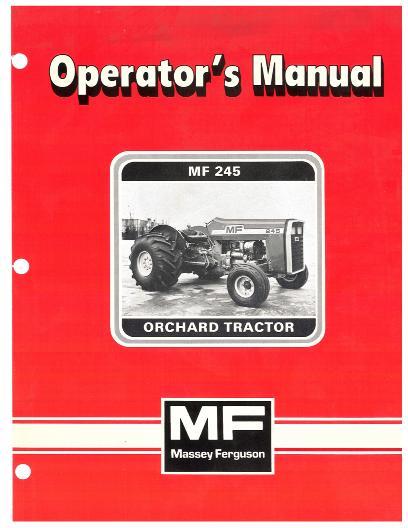 AGCO 245 Orchard Tractor (eff sn 9A349200) Operator Manual 1449031M1 English