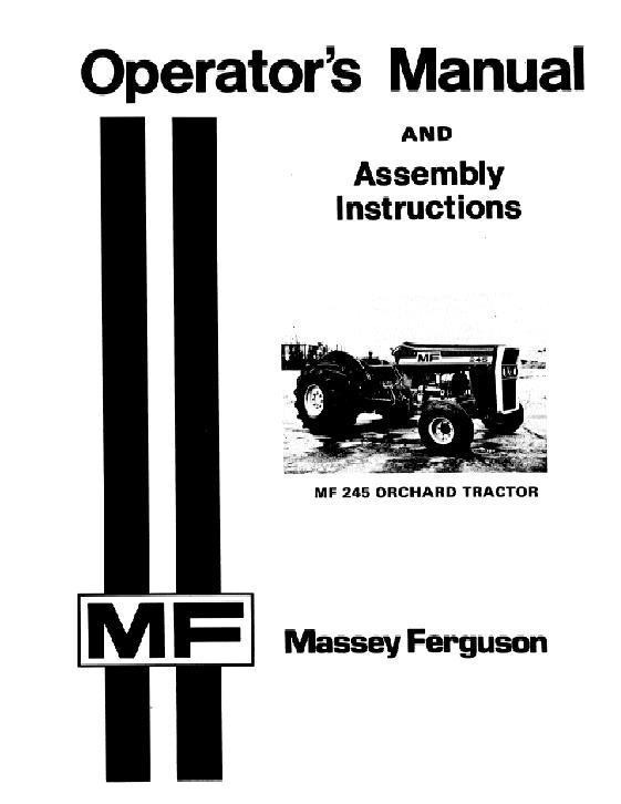 AGCO 245 Orchard Tractor (prior sn 9A349200) Operator Manual 1448483M1 English