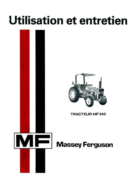 AGCO 245 Tractor Operator Manual 1448380F4 French