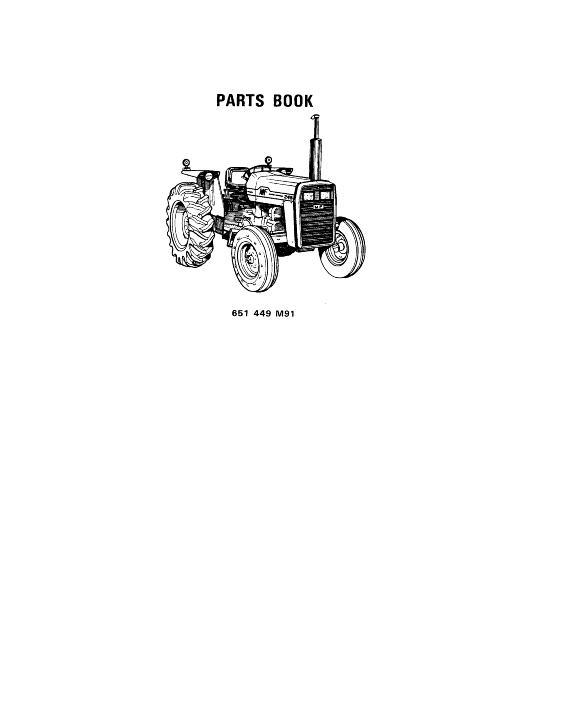 AGCO 245 Tractor (built in USA, eff sn 9A349200) Parts Book 651449M91 English