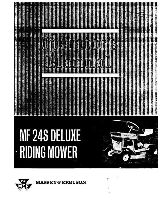 AGCO 24S Rider Mower (Deluxe) Operator Manual 690699M1 English