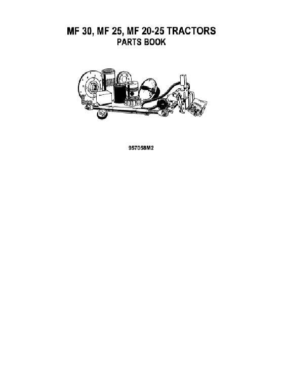 AGCO 25 30 20-25 Tractor Parts Book 957058M2 Multiple
