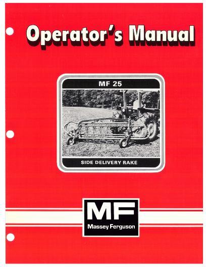 AGCO 25 Rake (side delivery) Operator Manual 1448477M1 English