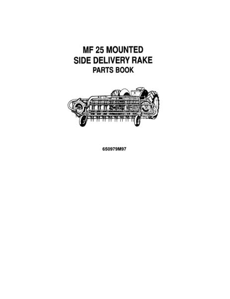 AGCO 25 Rake (side delivery) Parts Book 650979M97 English