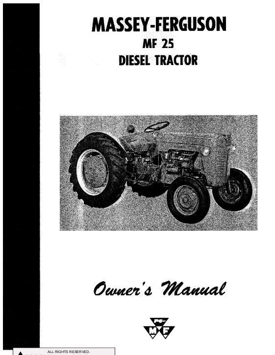 AGCO 25 Tractor Operator Manual 690592M1 English