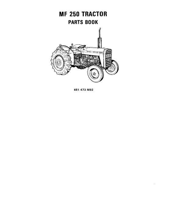 AGCO 250 Tractor Parts Book 651473M92 Multiple