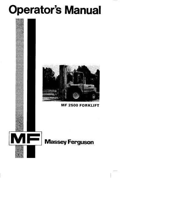 AGCO 2500 Forklift (Perkins gas & diesel) Operator Manual 1448087M4 English
