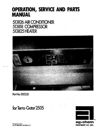AGCO 2505 TerraGator (A C, heater) Operator Manual AG005335 English