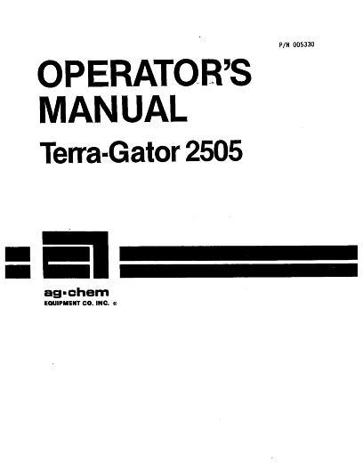 AGCO 2505 TerraGator (chassis, 1995) Operator Manual AG005330 English