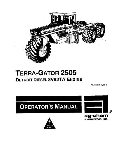 AGCO 2505 TerraGator (chassis, Detroit, 1995) Operator Manual AG052206 English