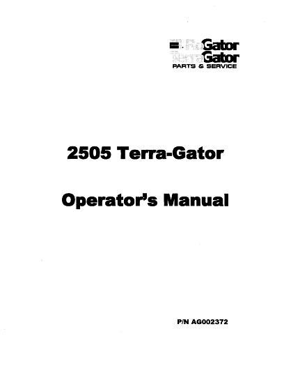 AGCO 2505 TerraGator (chassis) Operator Manual AG002372 English
