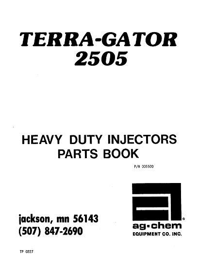 AGCO 2505 TerraGator (heavy duty injectors) Parts Book AG005500 English
