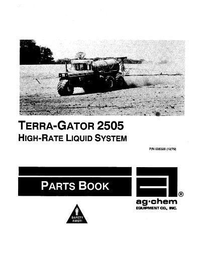 AGCO 2505 TerraGator (high rate liquid system) Parts Book AG005328 English