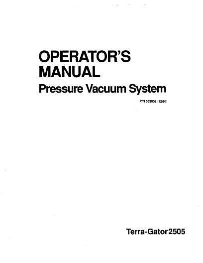 AGCO 2505 TerraGator (pressure vac system) Operator Manual AG563002 English