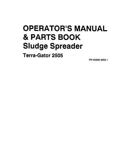 AGCO 2505 TerraGator (sludge spreader) Operator Manual AG052920 English