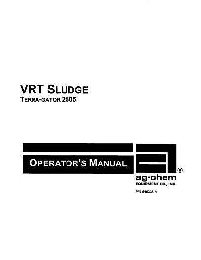 AGCO 2505 VRT TerraGator (liquid sludge, 2000) Operator Manual AG546336 English