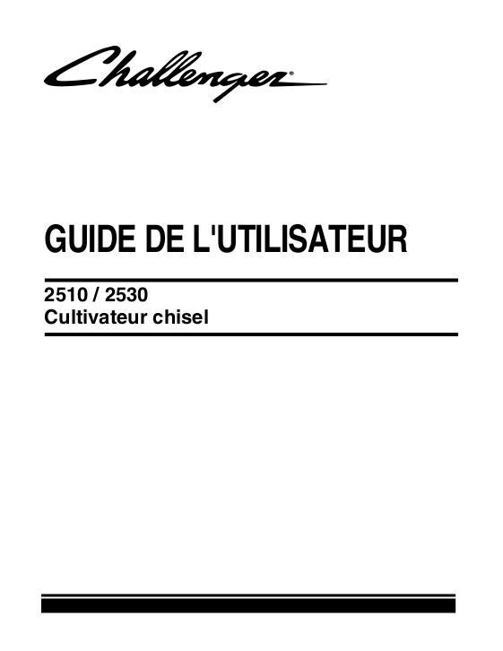 AGCO 2510 2530 Chisel Plow Operator Manual 9971435CHA French