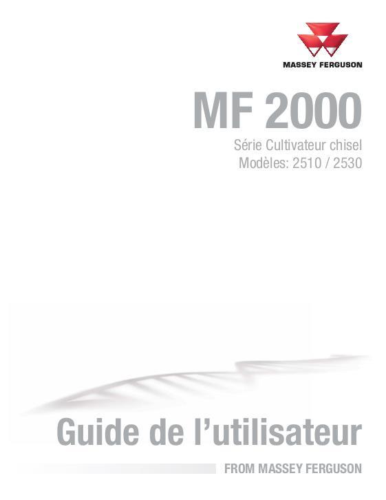 AGCO 2510 2530 Chisel Plow Operator Manual 9971435MFA French