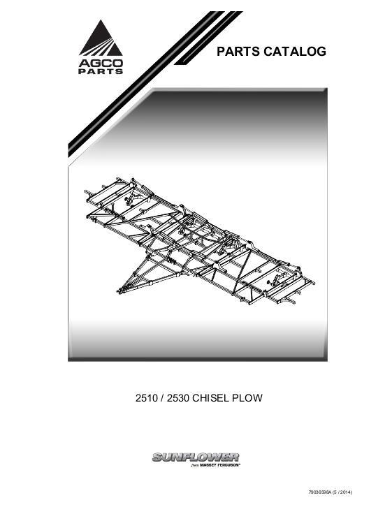 AGCO 2510 2530 Chisel Plow Parts Book 79036598A English