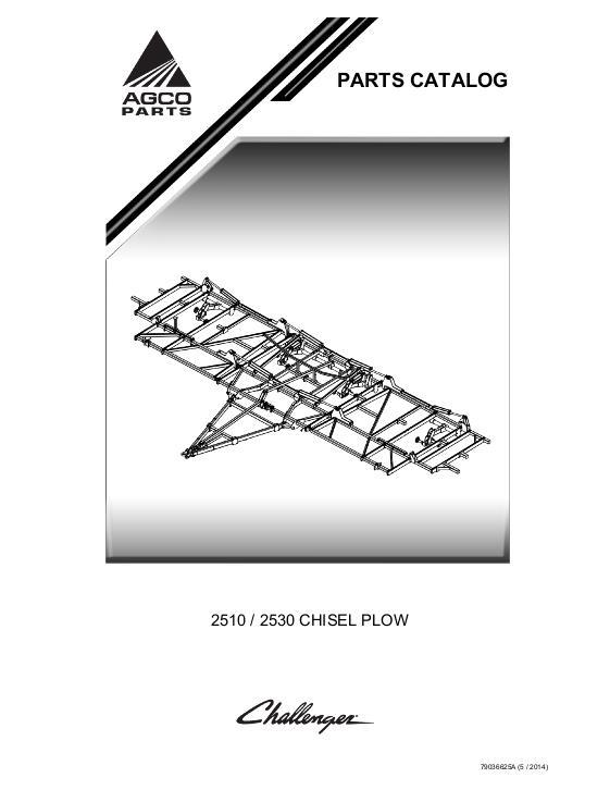 AGCO 2510 2530 Chisel Plow Parts Book 79036625A English