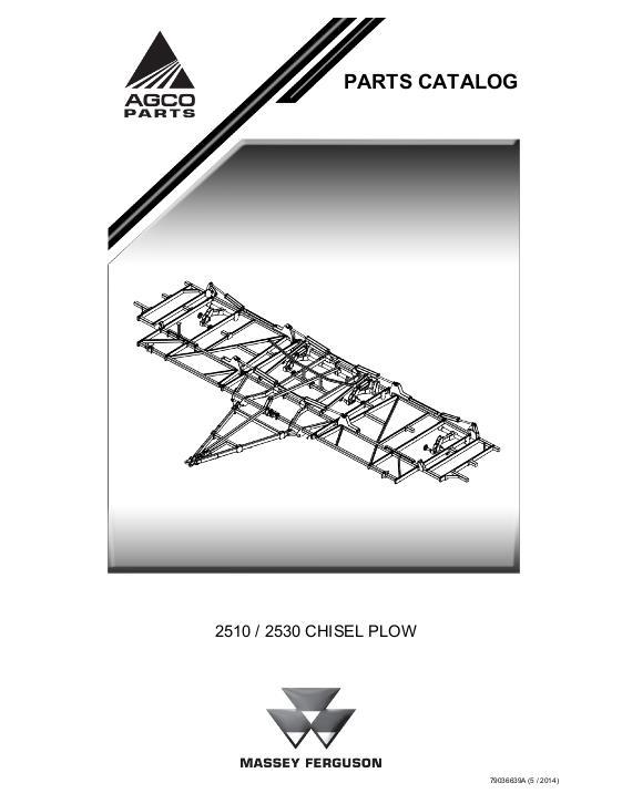 AGCO 2510 2530 Chisel Plow Parts Book 79036639A English