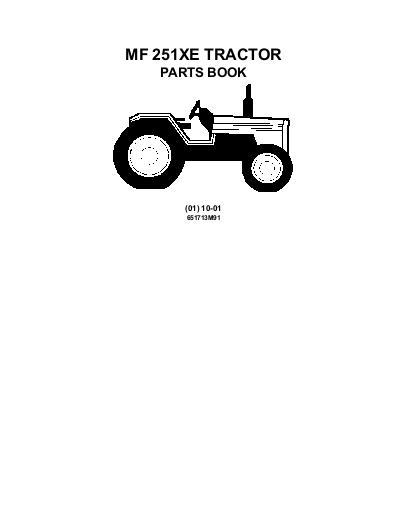 AGCO 251XE Tractor Parts Book 651713M91 English