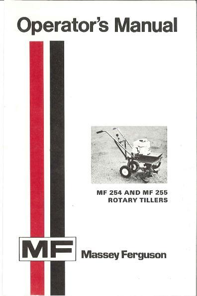AGCO 254 255 Rotary Tiller Operator Manual 1448162M1 English