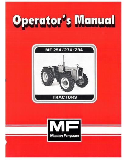 AGCO 254 274 294 Tractor (wet brakes, eff 1984) Operator Manual 1449152M1 English