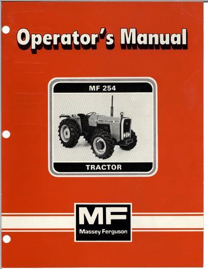 AGCO 254 Tractor (dry brakes, prior 1984) Operator Manual 1449028M1 English