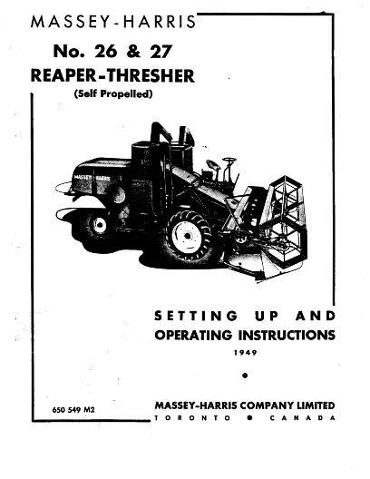 AGCO 26 27 Reaper Thresher Operator Manual 650549M2 English